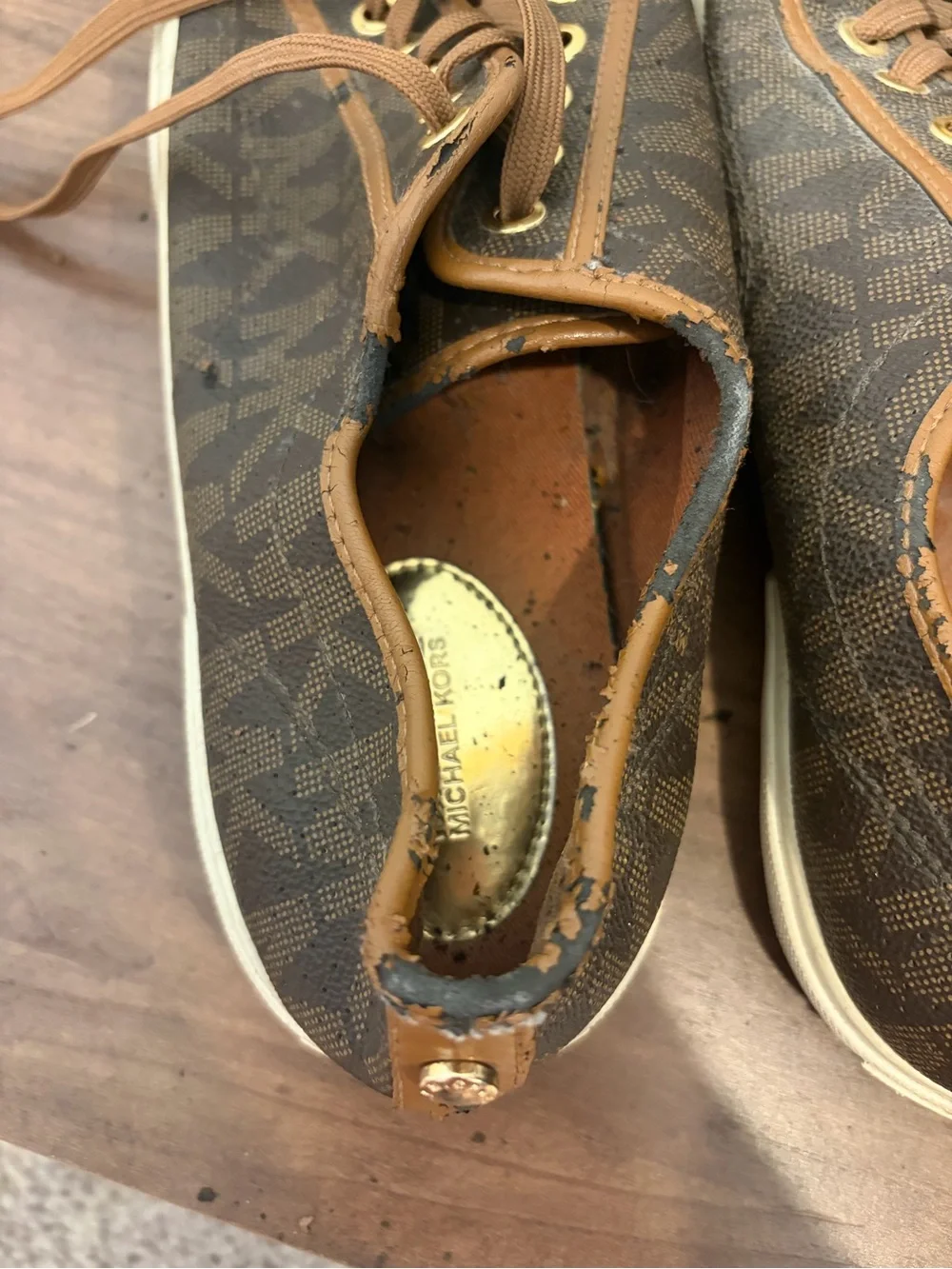 Michael Kors Brown Logo-Print Low-Top Sneakers